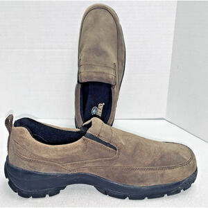 Size 11W Redhead Brown Suede Mens Mocs Slip on Shoes Gussets Rubber Outsoles